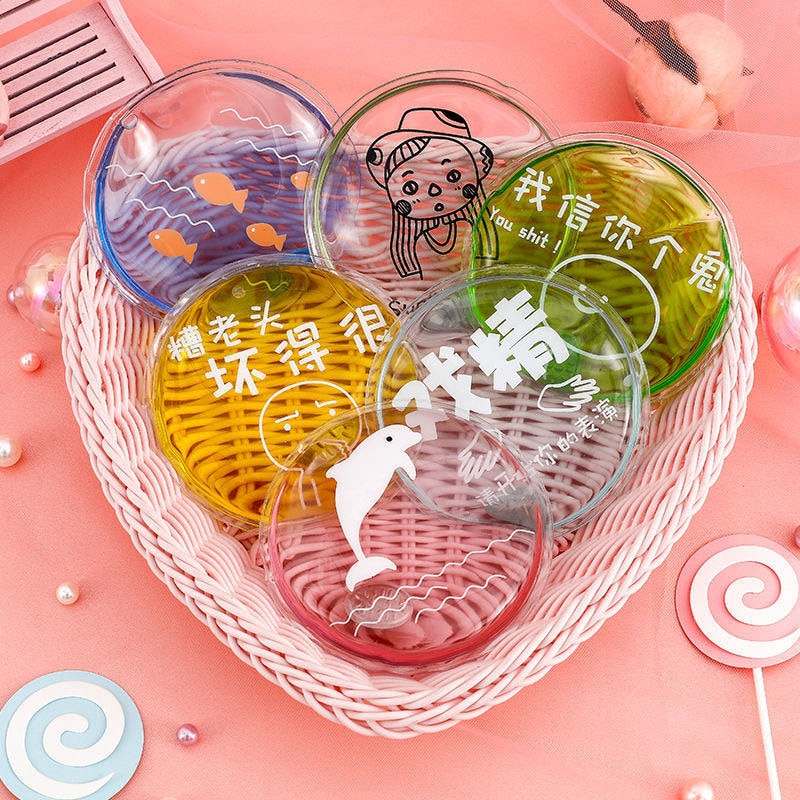 Mini 1Pcs Winter Herbruikbare Gel Handwarmer Leuke Grappige Woord Print Instant Verwarming Pack Warmer Willekeurige