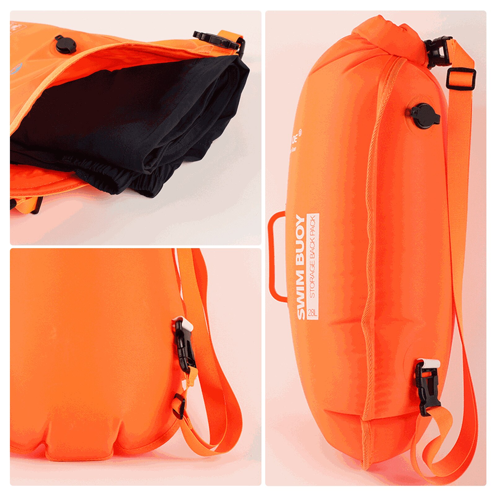 Double Airbag Swimming Float Detachable Shoulder Waterproof Backpack Outdoor Swimming Can Be Stored Swimming Bag