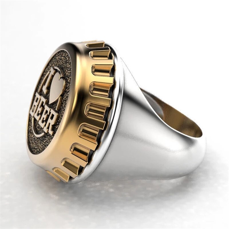 Men Rings Beer Cover Punk Party Boyfriend Anniversary Fine Novel Rings Accessories