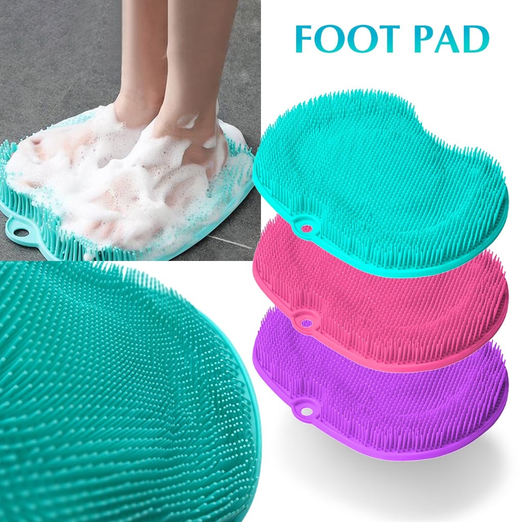 Foot Massage Shower Mat Bath Silicone Exfoliating Scrub Mat Bathing Cleaning Massage Floor Door Cushion Rug Pad Carpet