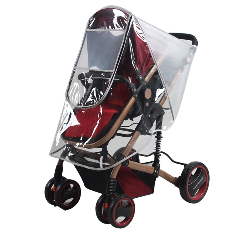 Waterproof rain cover for baby stroller accessories Transparent Windproof raincoat for baby cart Zipper opens Baby Carriages
