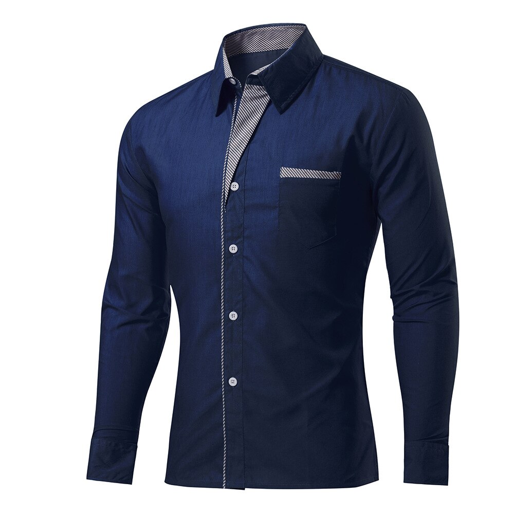 Shirt Mannen Herfst Mannen Shirt Zeven-Point Mouwen Effen Kleur Shirt Heren Jeugd Shirt