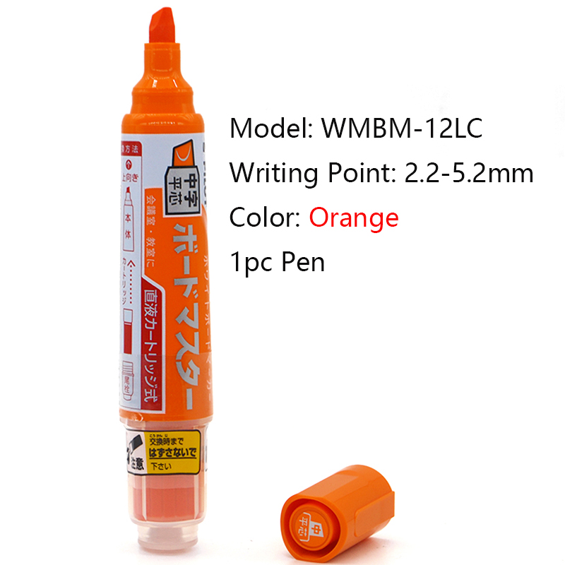 Marcadores de quadro branco piloto canetas de marcação de tinta recarregável apagável 1.7/2.2-5.2/2.3mm dicas marcadores de quadro branco material escolar escritório: Transparente