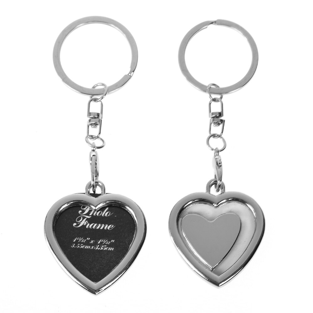 1PC Metal Alloy Insert Photo Picture Frame Keyring Keychain Fob Love