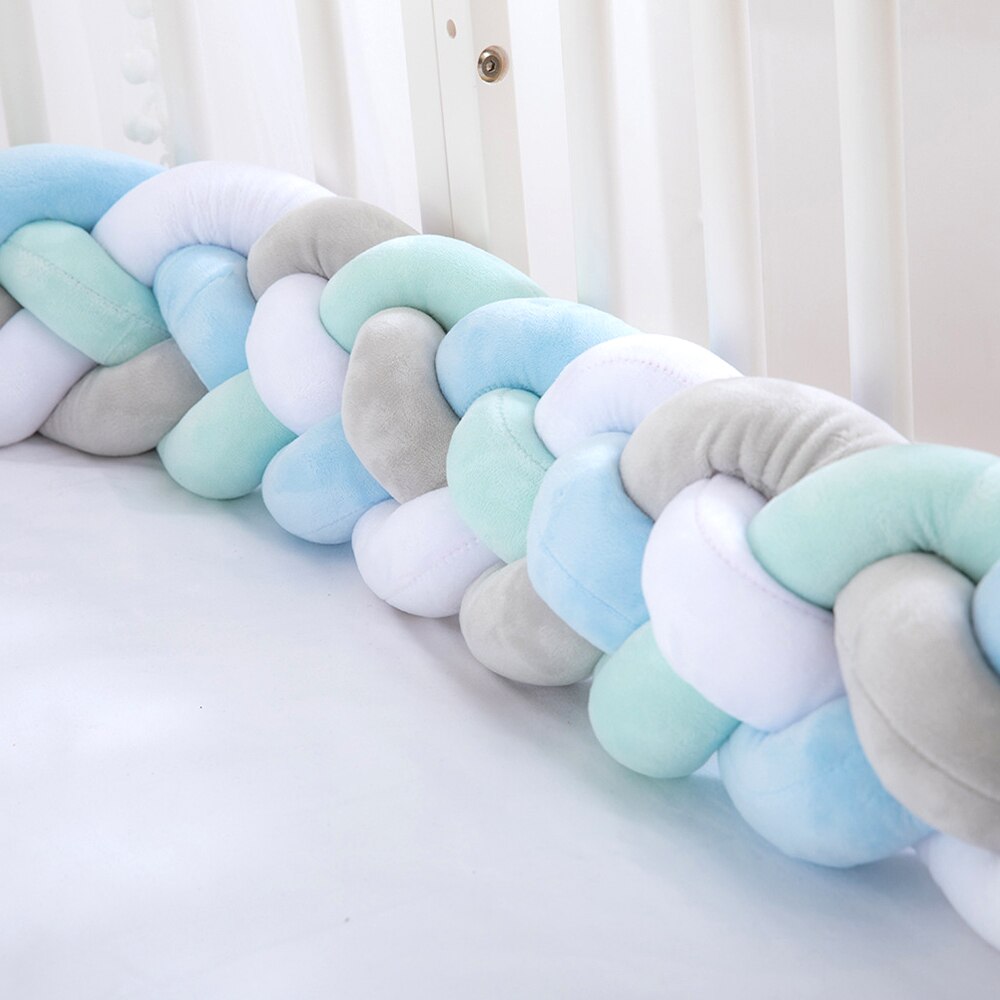 Baby Crib Bumper Geknoopt Bed Gevlochten Draagbare Vouwen Bed Verwijderbare Bumper Crib Bumper Room Decor Kussen Bumper Voor Kids