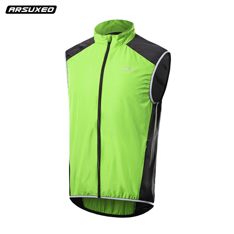 Arsuxeo reflekterende cykelvest herre vindtæt åndbar cykling vindvest cykel road mountainbike mtb downhill vindjakke