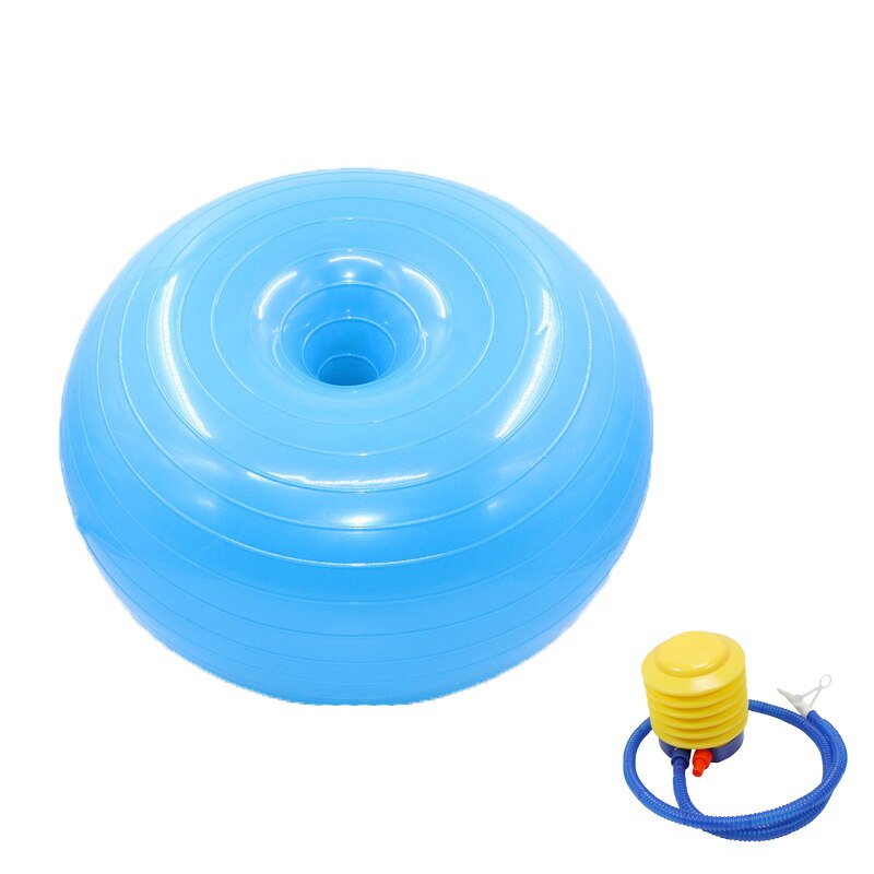Yoga Ball with Pump Yoga Ball Donut Trainer Body Fitness Crossfit Stretching for Gym Office Home Pilates Balance Yoga Ball: Blue