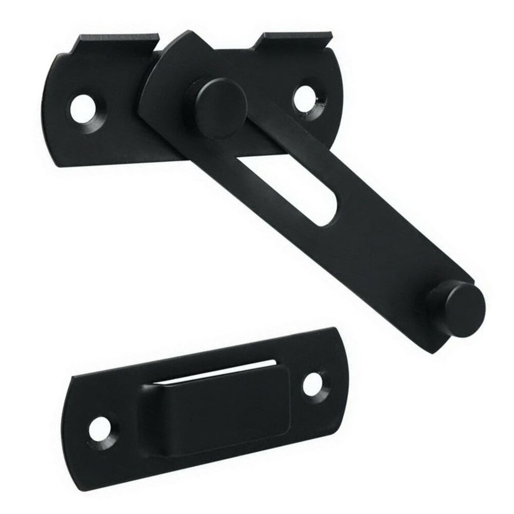 1 x gate-latch mat sort rustfrit stål gate lås flip lås sikkerhedsdør bolt lås lås praktisk