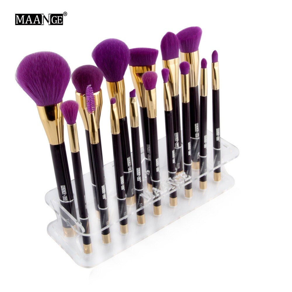 15 gaten acryl make-up kwastenhouder organizer droogrek plank display drogerstandaard opbergkoffer cosmetisch gereedschap afscheursticker