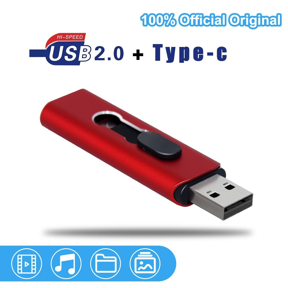 Dla androida OTG 2 w 1 pamięć USB dyski 2.0 type-c i Micro 256GB 128GB 64GB 32GB 16GB pendrive Pen Drive Cle na prezenty telefoniczne