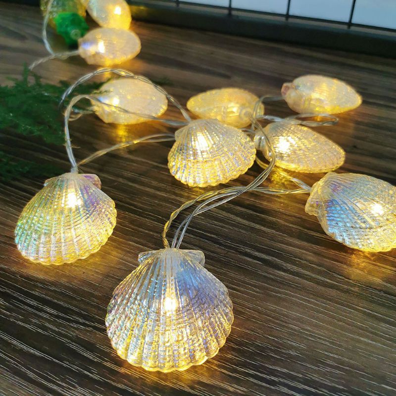 Seashell Starfish Conch Light String LED 3000K Warm White Garland Lights