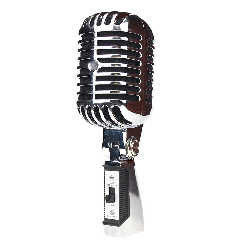 55SH SERIE II Microfono vintage in metallo Simulazione Microfono vocale dinamico classico Registrazione con microfono cablato per la registrazione karaoke