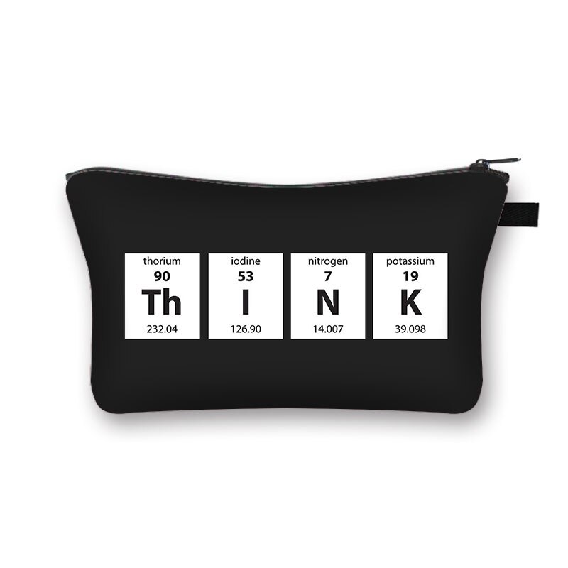 Lustige Periodensystem der Elemente Kosmetik Tasche Frauen machen-hoch Taschen Mathematik aufbringen Reißverschluss Lippenstift Tasche Tragbare Kulturbeutel Taschen: shzbelement06cw