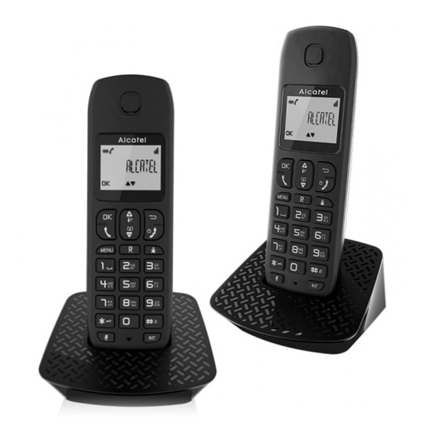 Téléphone sans fil Alcatel E132-DUO DECT noir (2 pièces)