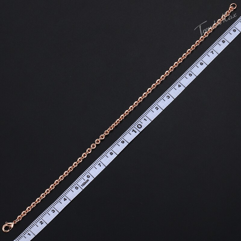 Ronde Rolo Link Chain Armband Voor Vrouwen Meisje Geel Rose Goud Armbanden Vrouw Sieraden Valentines 3mm GB395A