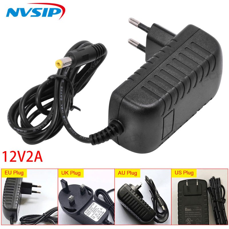 Gekwalificeerde AC 110-240 v Naar DC 12 v 2A Voeding Adapter Voor CCTV, EU/US/UK/AU Plug