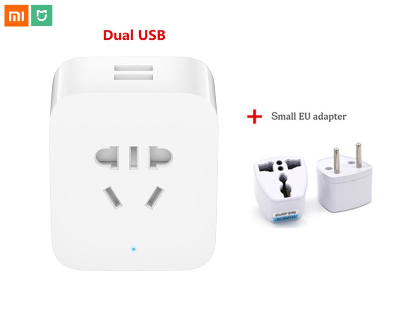 Original Xiaomi mijia Smart Socket Plug Dual USB with Bluetooth Gateway WIFI Socket Power Adapter Wireless Remote by APP mi home: USB version with EU