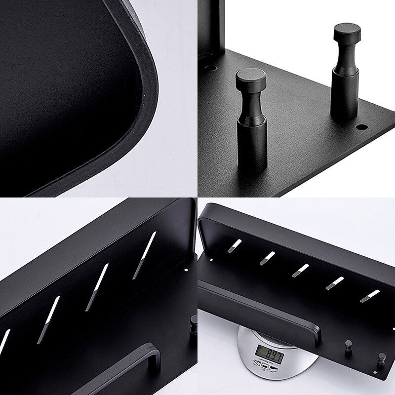 Badeværelse sort badekar hylder hylde arrangør sømfri shampoo holder køkkenhylde med rack  el531