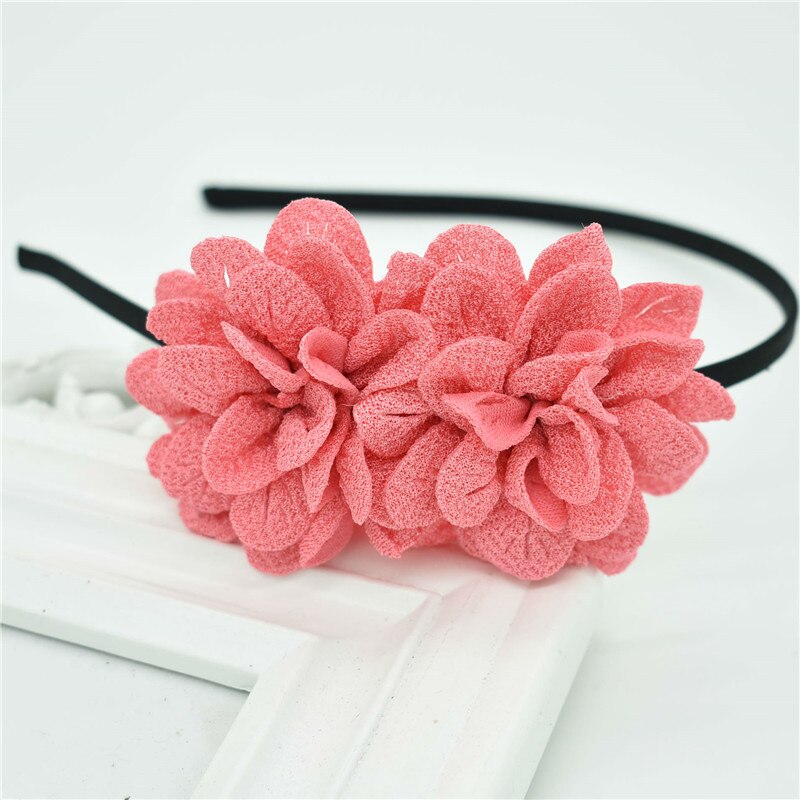 kinderen Bloem Hoofdband Hollow Effen Kleur Accessoires Gom Voor Haar hHair Band Meisjes Hoofdbanden: Watermelon red