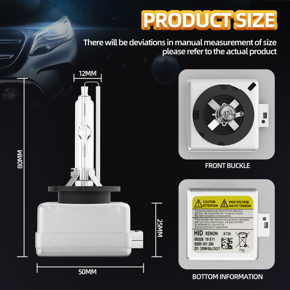 thumbnail image 2 of 2x D1S 35W 12V Xenon HID Replacement Bulbs – 5000K White – Fit Many European & Asian Cars (Audi, BMW, VW, Etc.) 2 of 4