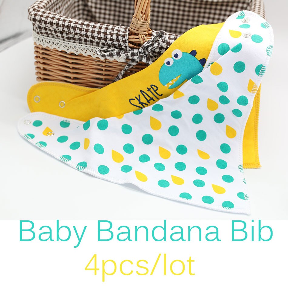 HappyFlute 4 stuks veel burp slabbers speeksel handdoek Pijl dier cartoon burp doeken driehoek katoen bandana accessoires
