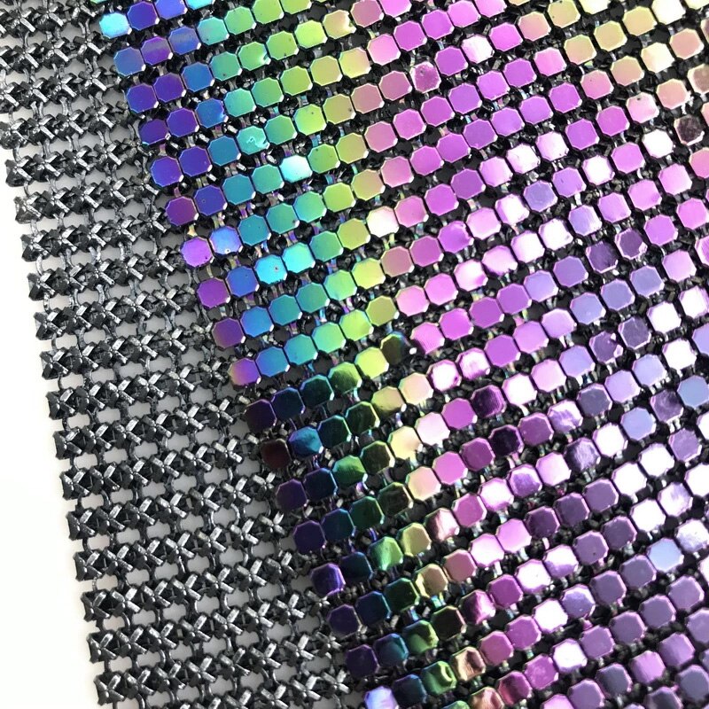 60X18 inch Rood iriserende Metal Mesh Stof Metallic Sequin Vel Lovertjes Loop Plein Voor DIY Dress Gordijn Tafel doek Zakken