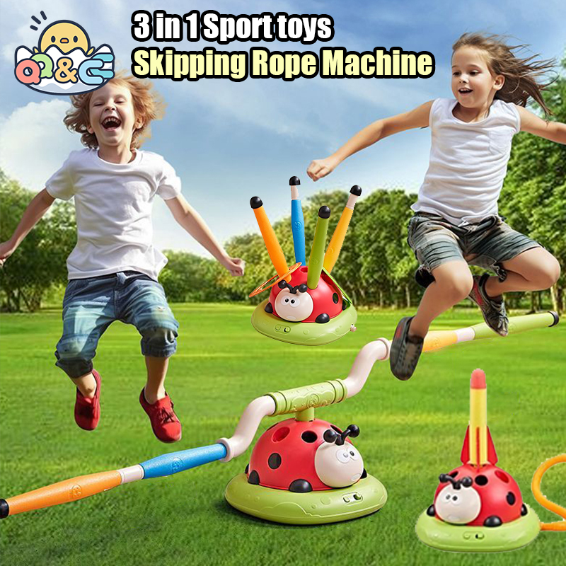 3-In-1 Kid Springtouw Machine Ferrule Spel Verstelbare Sportmachine Somatosensorische Training Speelgoed Indoor Outdoor Sportuitrusting