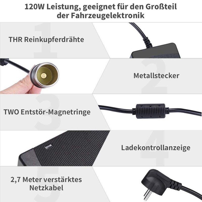 Transformator Auto Power Adapter AC-DC Power Adapter Adapter Transformator 200V 230V 240V Naar 12V Sigarettenaansteker