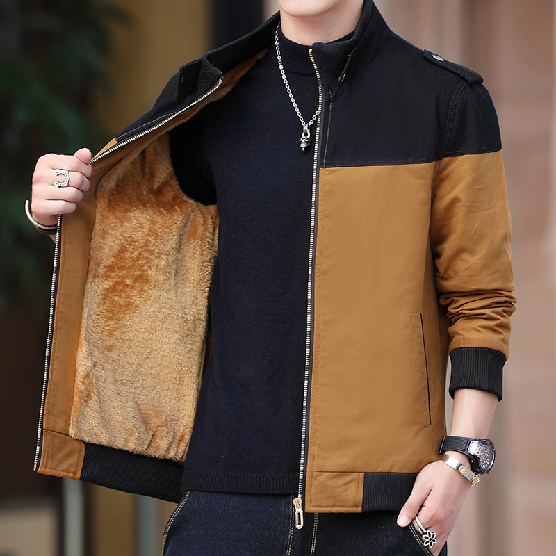 Dimusi vinter herrbomberjacka casual herr ytterkläder fleece varma rockar standkrage uniformjackor herr märkeskläder