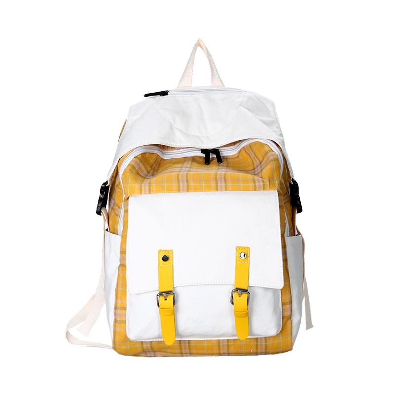 Mode Vrouwen Rugzak Canvas Grote Capaciteit College Zakken Voor Meisjes Reizen Bagpack Mochilas Vrouwelijke Rugzak Terug Naar School: Yellow