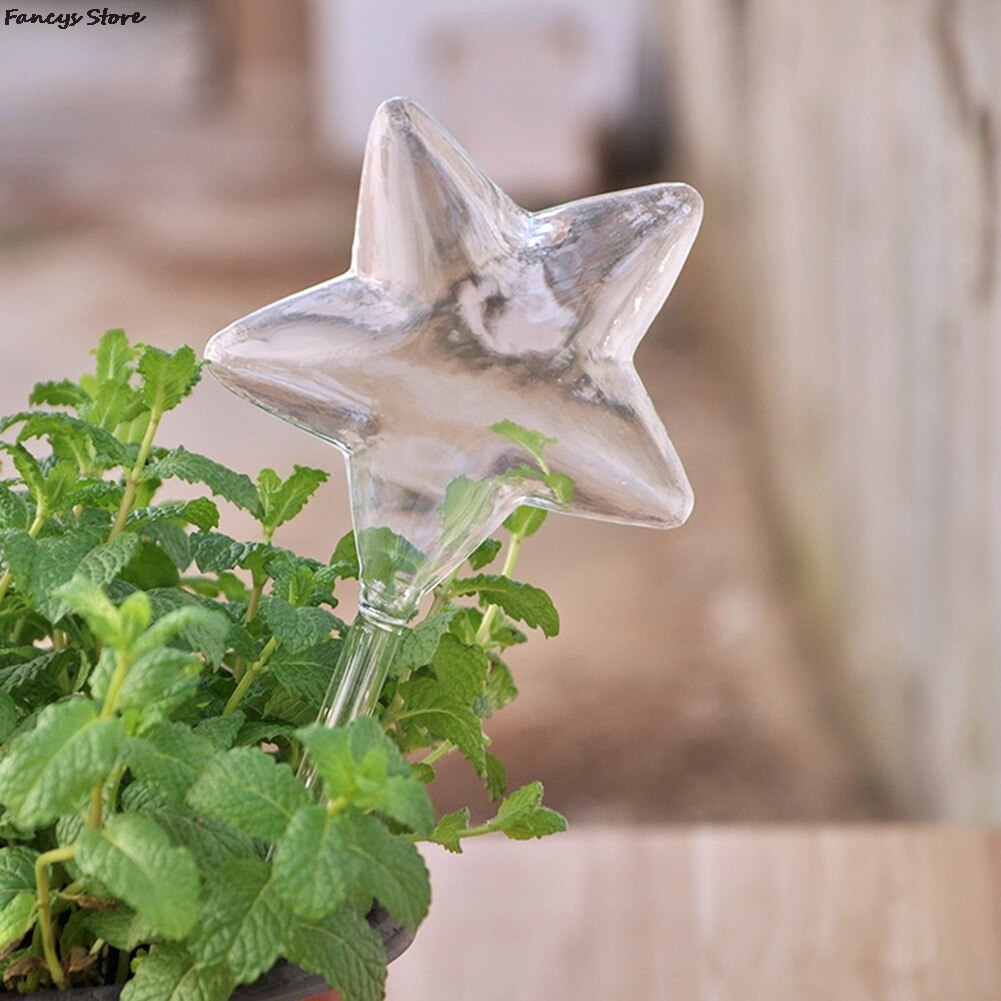 1 Automatic Flower Watering Device Plant Waterer Self Watering Globes Bird Mushroom Shape Hand Blown Clear Glass Bulbs