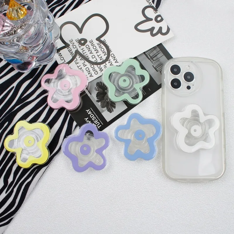 Cute Floral Phone Grip posocket Tok Flower Cellphone Stand Holder for iPhone 15 14 Mobile Bracket Foldable Expanding Kickstand