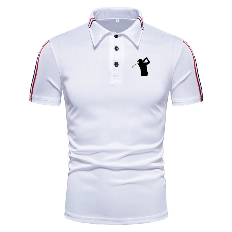Polo shirts casual slim effen farve business heren toppe mannen kledingt-shirt: Hvid / Xxl
