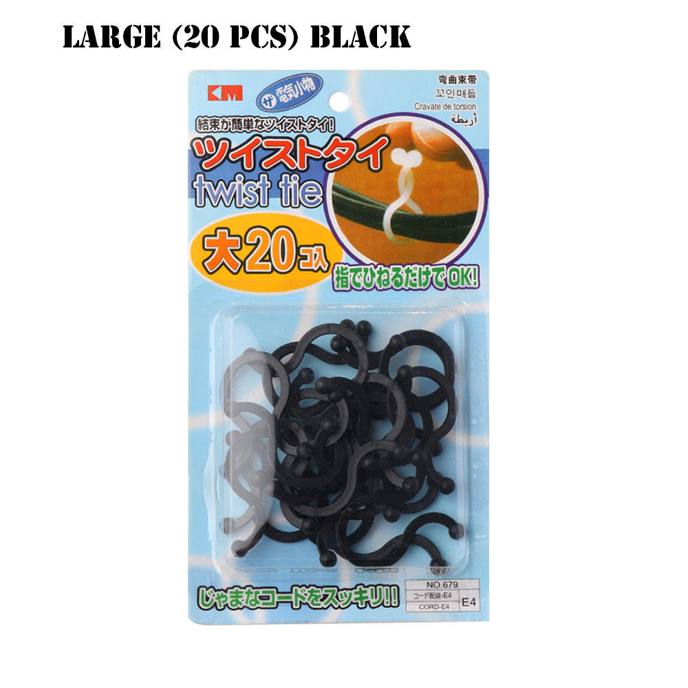 20/30 Stck dauerhaft Draht Clip Verschluss Halfter Gewinde Kopfhörer Kabel wickeln Linie Wickler Twist Krawatte Kabel Veranstalter Draht Clip: groß Schwarz