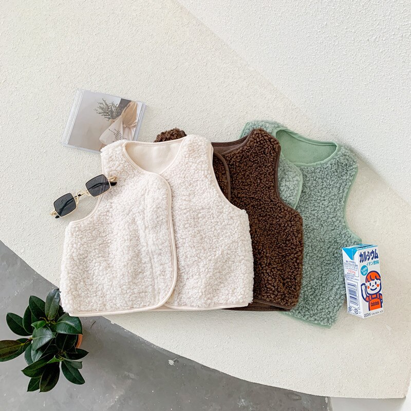 Herfstmeisjes warme fleece vest kinderen snoepkleurige vesten kindervest