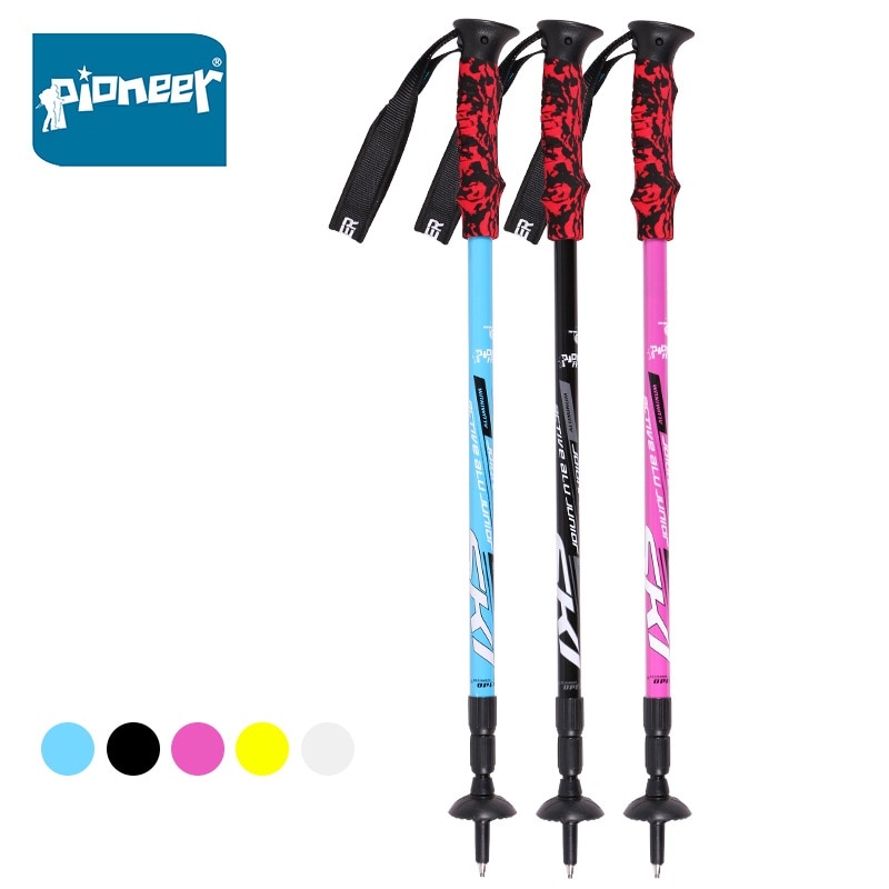 Pioneer 1 Pcs Anti Shock Hiking Walking Trekking Trail Pole Ultralight Aluminum Walking Stick with EVA Foam Handle