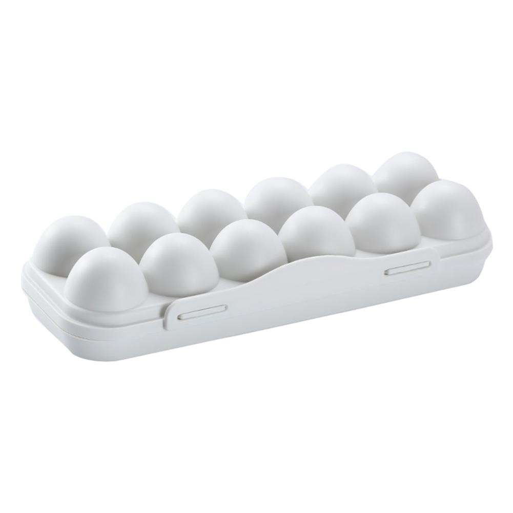Eggs Tray Transparent Thicken Plastic Egg Storage Container 12/ 18 Grid Egg Holder For Home Refrigerator Kitchen Egg Storage Box: C  12 grids