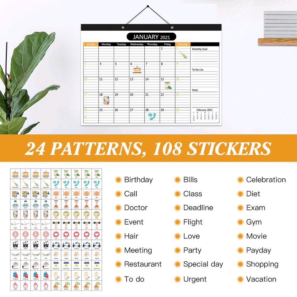 STOBOK -2022 Desk Calendar 2 Years Monthly Planner Runs from January 1, to 31, 2022 Desk/Wall Calendar for Organizing &