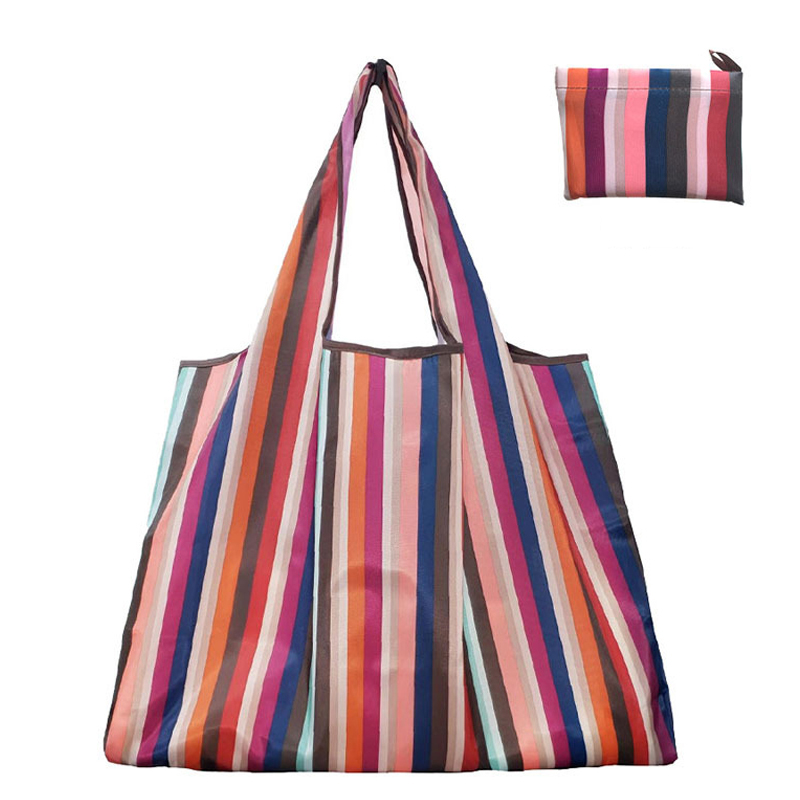 Printing Foldable Shopping Bags Environmental Protection Portable Grocery Bags Large Capacity Portable Storage Bags: green