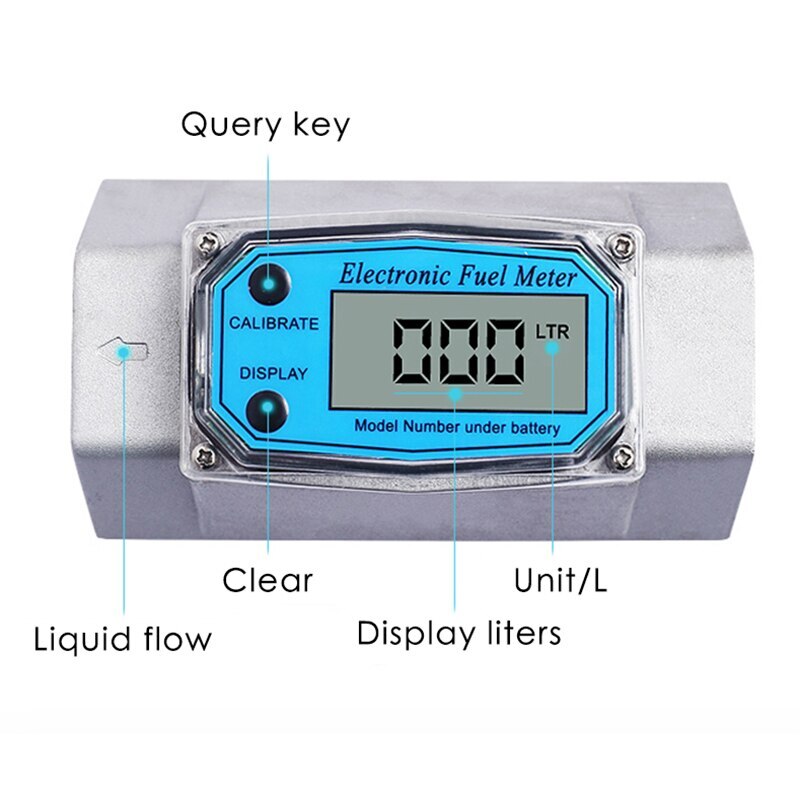 Digital Fuel Flow Meter Car Gasoline Methanol Water Flow Meter Counter Fuel Flow Sensor Indicator