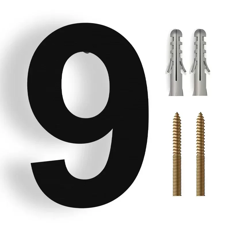 15/20/25/30cm Metal Floating House Numbers Screw Install Doorplate Address Sign Plate Outdoor Street Door Plaque Number For Home
