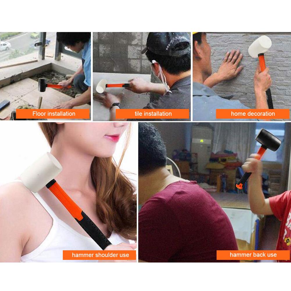 Martillo de goma de 80 OZ, martillo para quitar azulejos resistente al desgaste, con cabeza redonda y Mango antideslizante, herramientas de ajuste para el hogar para instalación de azulejos