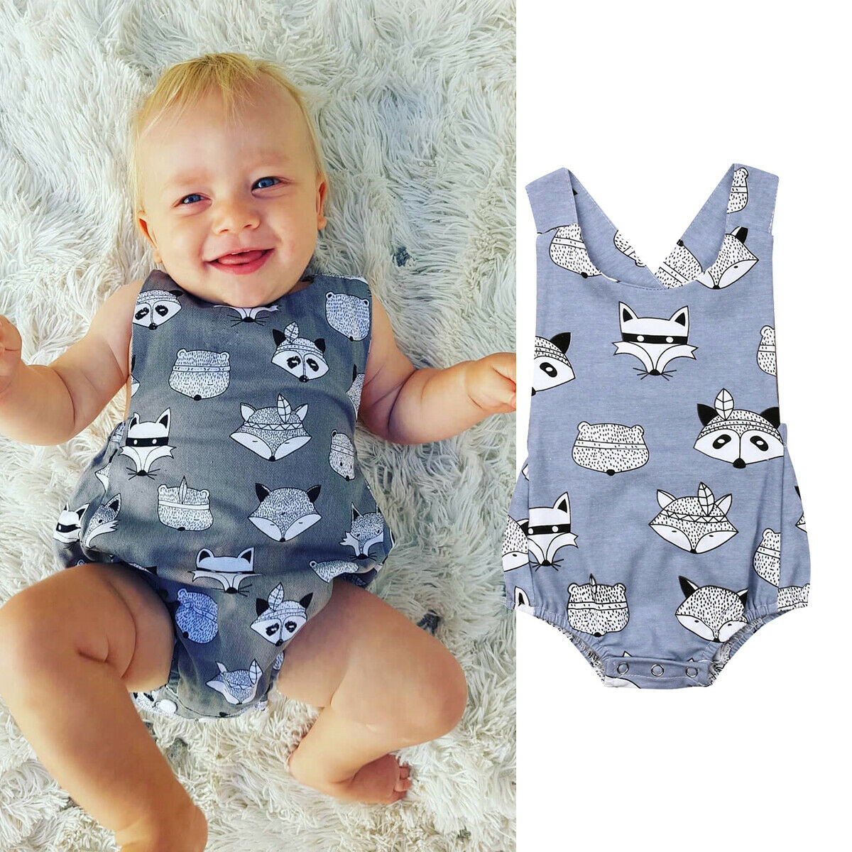 Citgeett – combinaison d'été pour -né garçon et fille, combinaison en coton, vêtements mignons