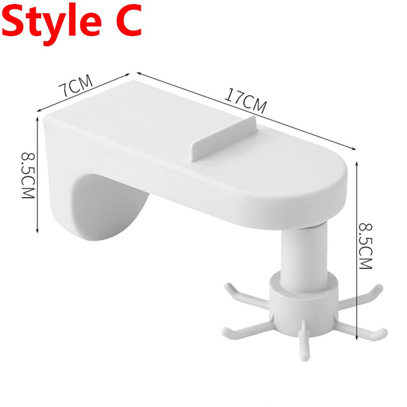 Perchero de almacenamiento rotativo de 360 grados para cocina, con gancho giratorio, soporte para utensilios de cocina, organizador para colgar cucharas, ollas, utensilios: Style C white