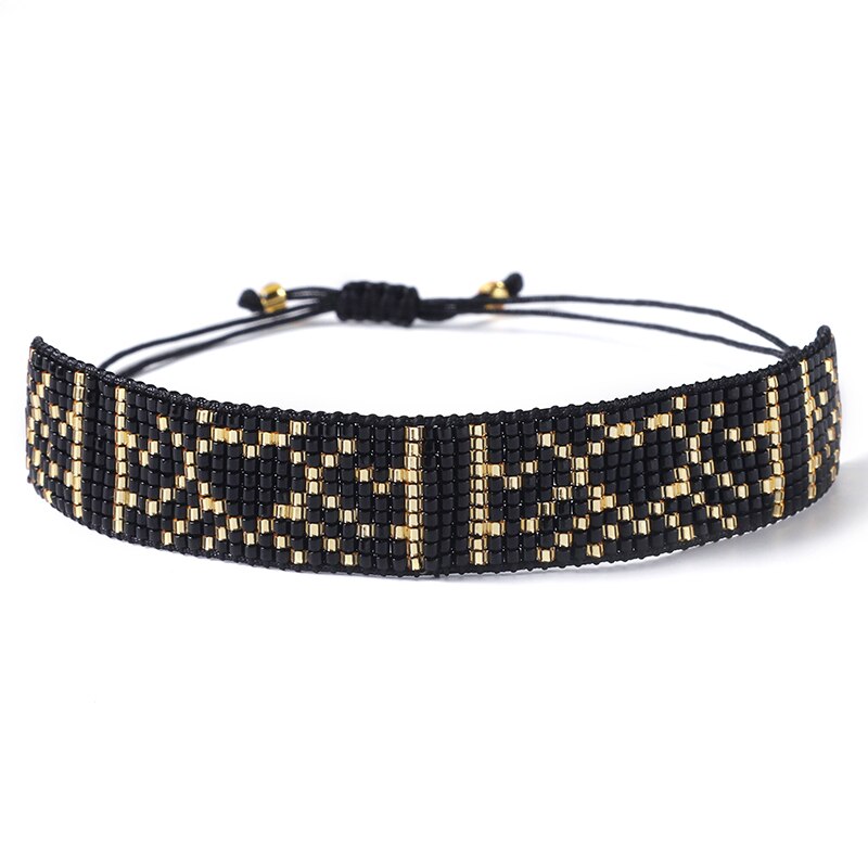 Bluestar boho dame miyuki kralenarmbanden vrouwen ster bangle sieraden handgemaakte gevlochten hart miyuki kralenarmbanden: Roodbruin