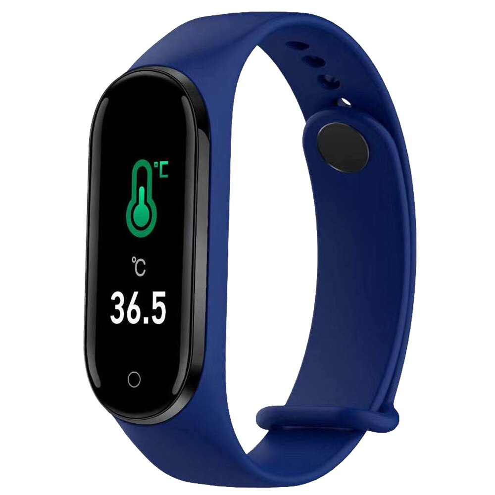 M4 versione di Aggiornamento Del Corpo Termometro Braccialetto M4 Misura Pro Salute Intelligente Banda M5 Bluetooth di Chiamata/Musica di Fitness Tracker Orologio: M4 Pro Blue