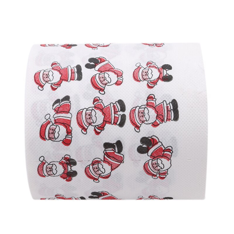 Tissue Roll Xmas Decor Rolling Paper Santa Merry Christmas Patterns Toilet Paper Home Bath Living Room Toilet Paper