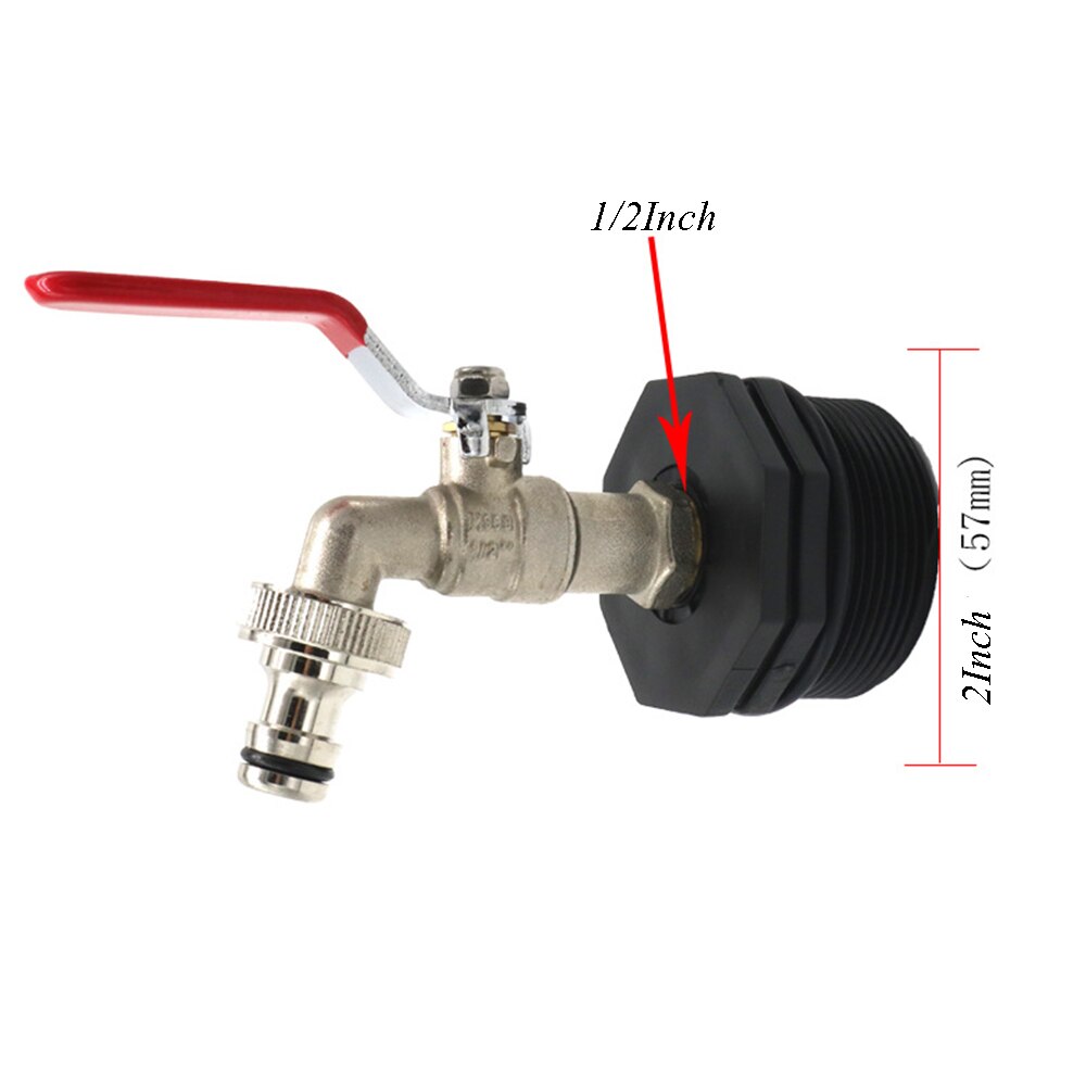 IBC Iron Brass Tank Adapter 60mm External thread to 13mm 15mm 20mm 25mm Garden Water Connectors Drain Adapter: E