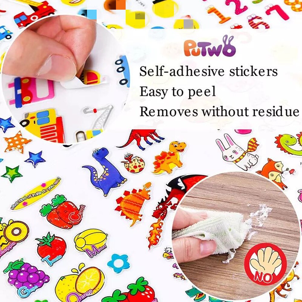 Kids Stickers 40 20 Verschillende Vellen 3D Puffy Bulk Stickers Voor Meisje Jongen Scrapbooking Leraren Dieren Cartoon