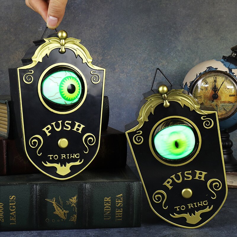 Halloween Doorbell Rotating Eyes Decor With Spooky Sounds Talking Doorbell With Lightup Eyeball Prop For Party House
